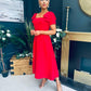 Pippa Detailed Occasion Dress Red