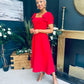 Pippa Detailed Occasion Dress Red