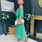 Fiadh Bardot Detail Occasion Dress Green