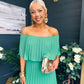Fiadh Bardot Detail Occasion Dress Green