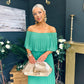 Fiadh Bardot Detail Occasion Dress Green