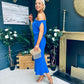 Ella One Shoulder Midi Dress Cobalt