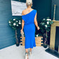 Ella One Shoulder Midi Dress Cobalt