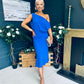 Ella One Shoulder Midi Dress Cobalt