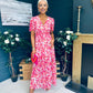 Deirdre Banded Midi Dress Pink