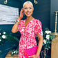 Deirdre Banded Midi Dress Pink