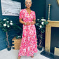 Deirdre Banded Midi Dress Pink