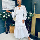 Enya Embellished Occasion Dress White