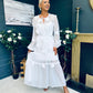 Enya Embellished Occasion Dress White