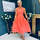 Ameya Sleeveless Detailed Midi Dress Coral