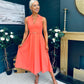 Ameya Sleeveless Detailed Midi Dress Coral