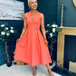 Ameya Sleeveless Detailed Midi Dress Coral