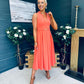 Ameya Sleeveless Detailed Midi Dress Coral