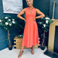 Ameya Sleeveless Detailed Midi Dress Coral