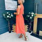 Ameya Sleeveless Detailed Midi Dress Coral