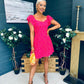 Alex Two Tone Broidery Mini Dress Pink