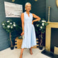 Ameya Sleeveless Detailed Midi Dress Sky Blue