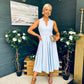 Ameya Sleeveless Detailed Midi Dress Sky Blue
