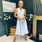 Ameya Sleeveless Detailed Midi Dress Sky Blue