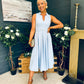 Ameya Sleeveless Detailed Midi Dress Sky Blue