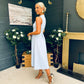 Ameya Sleeveless Detailed Midi Dress Sky Blue