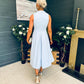 Ameya Sleeveless Detailed Midi Dress Sky Blue