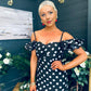 Janis Sweetheart Midi Dress Polka Black