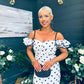 Janis Sweetheart Midi Dress Polka White