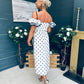 Janis Sweetheart Midi Dress Polka White