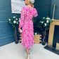 Teagan Round Neck Midi Dress Purple
