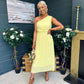 Robyn One Shoulder Midi Dress Yellow