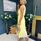 Robyn One Shoulder Midi Dress Yellow