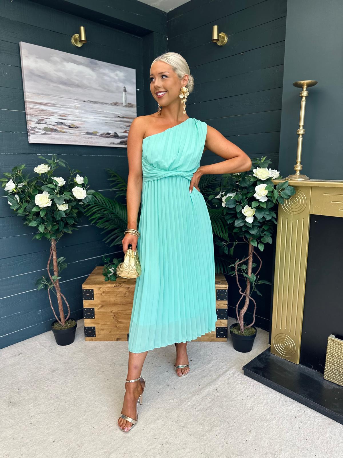 Robyn One Shoulder Midi Dress Pastel