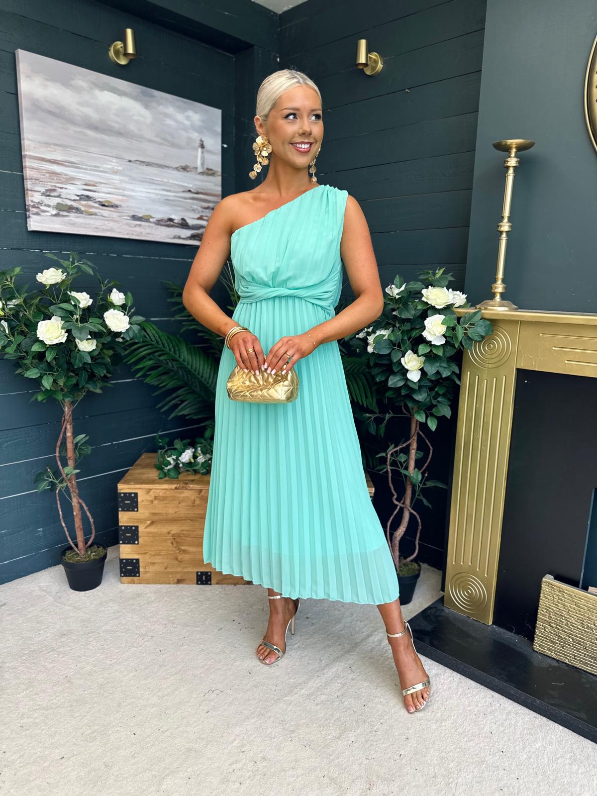 Robyn One Shoulder Midi Dress Pastel