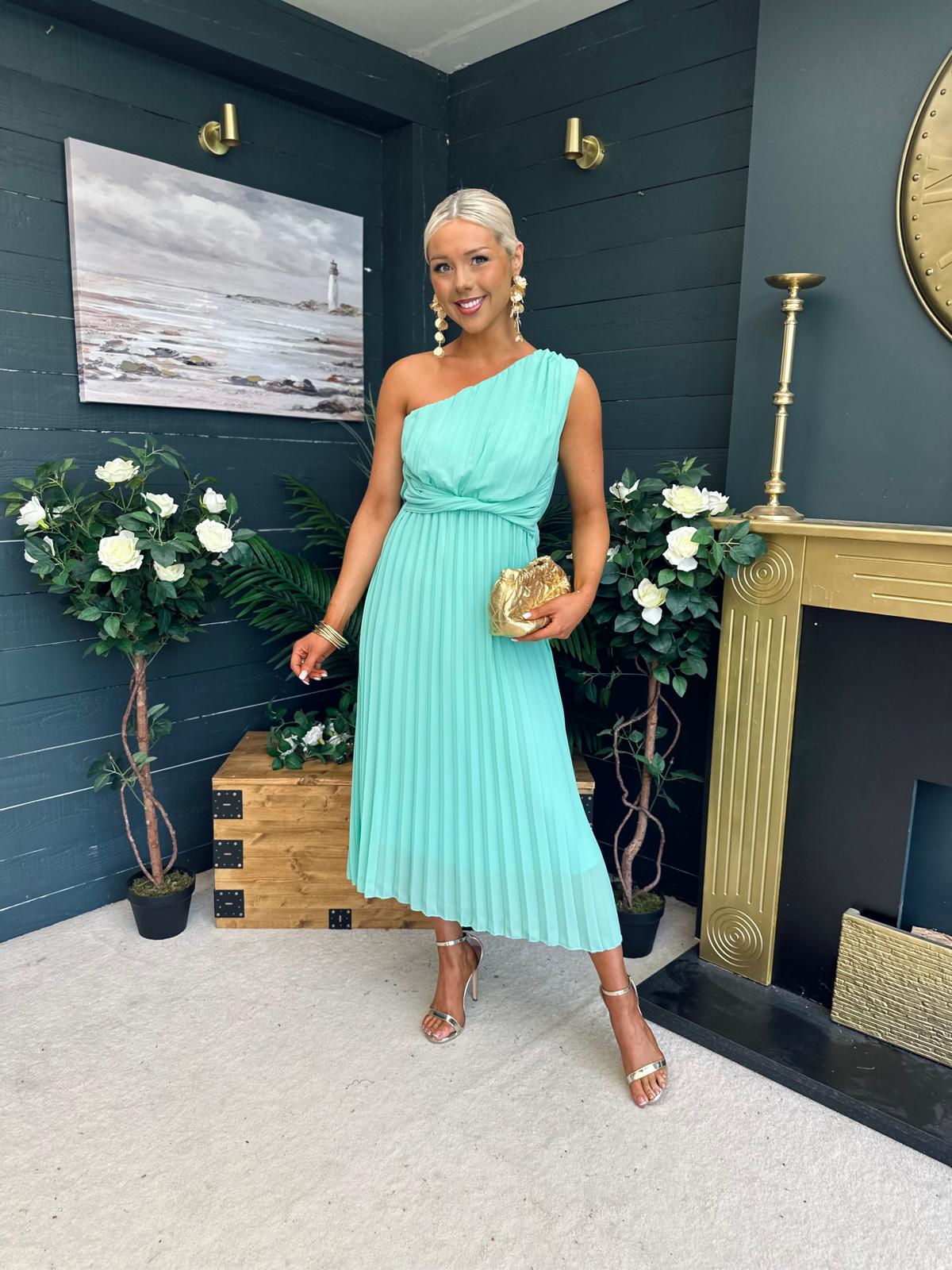 Robyn One Shoulder Midi Dress Pastel