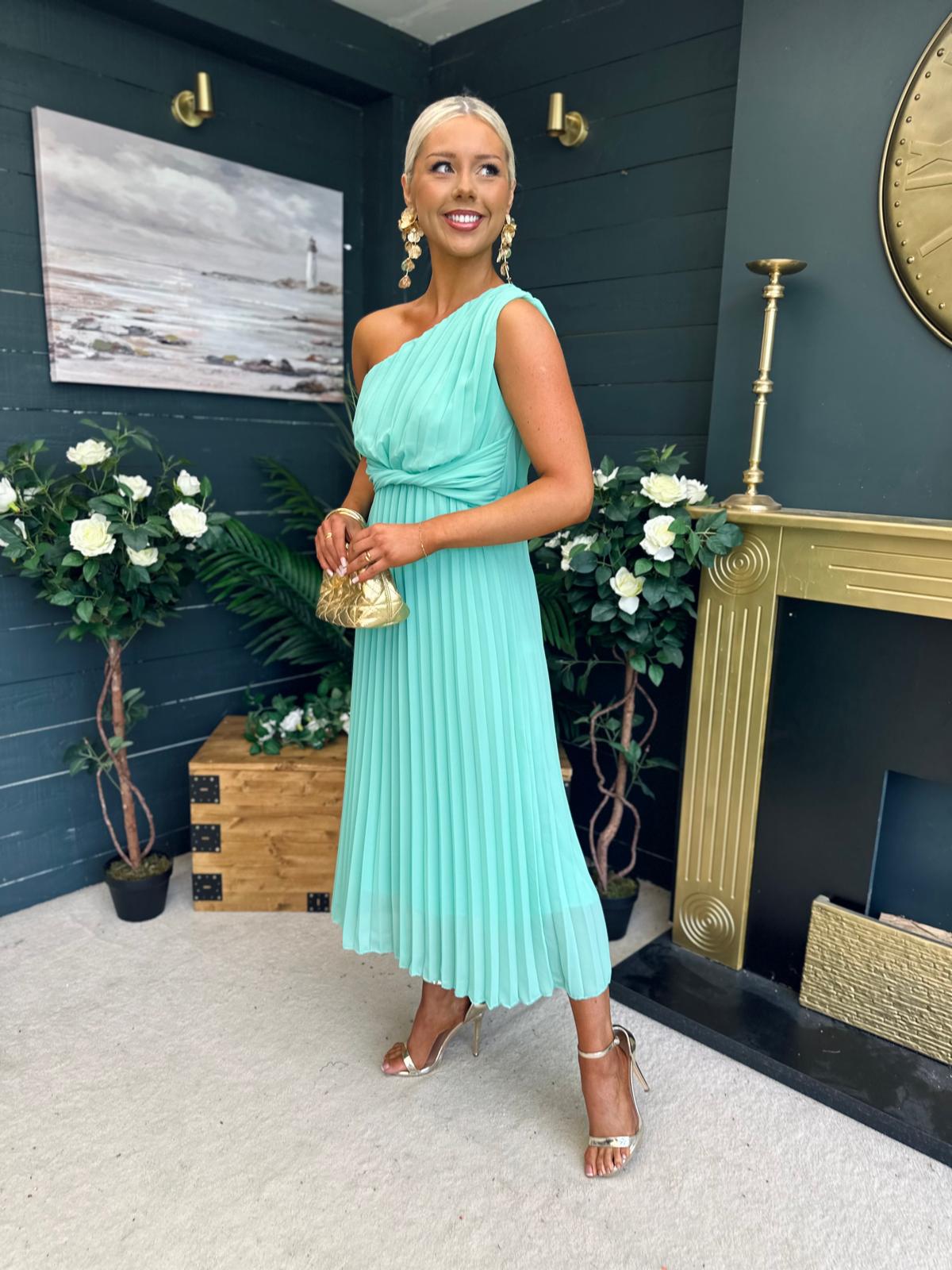 Robyn One Shoulder Midi Dress Pastel