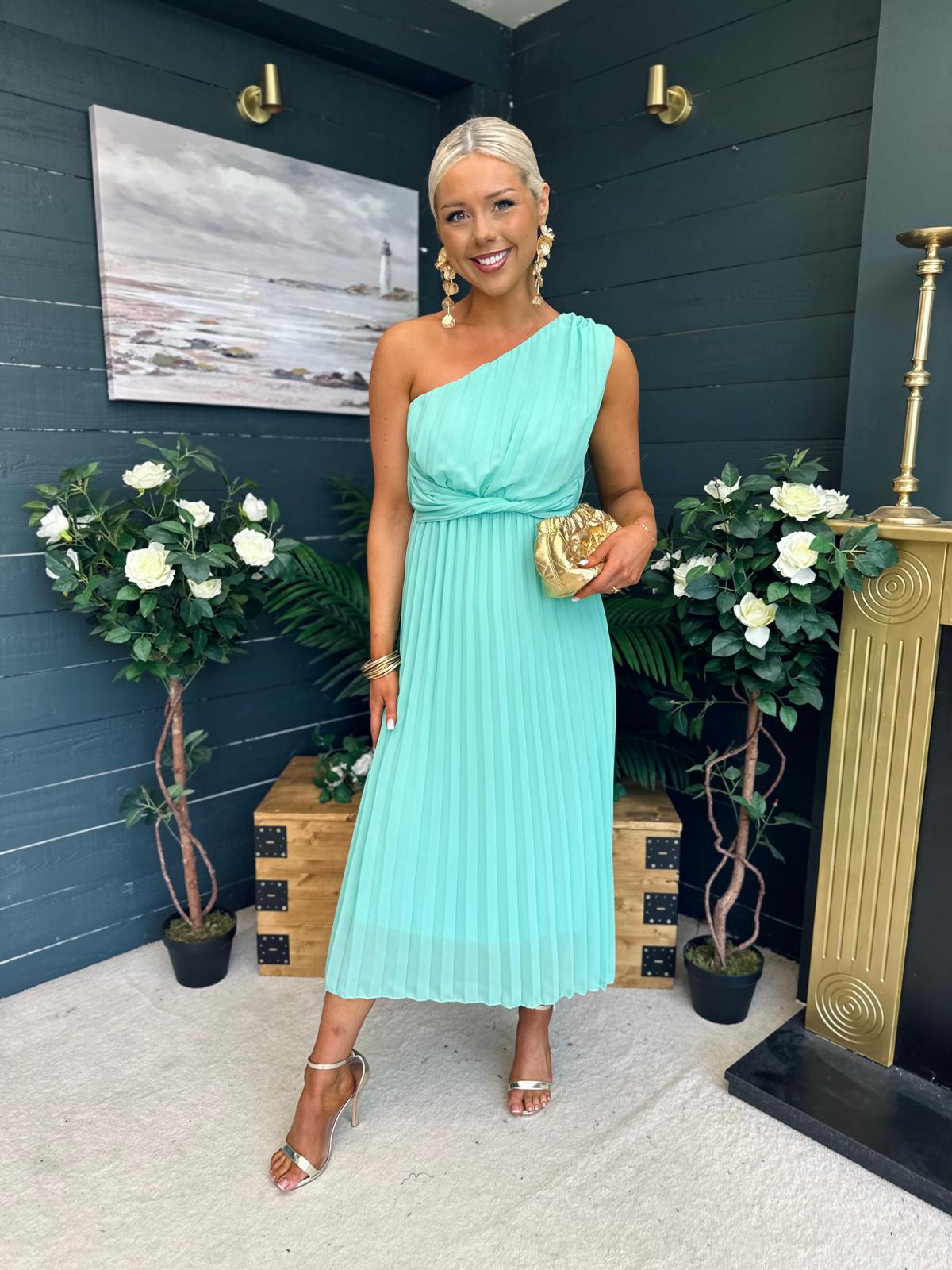 Robyn One Shoulder Midi Dress Pastel