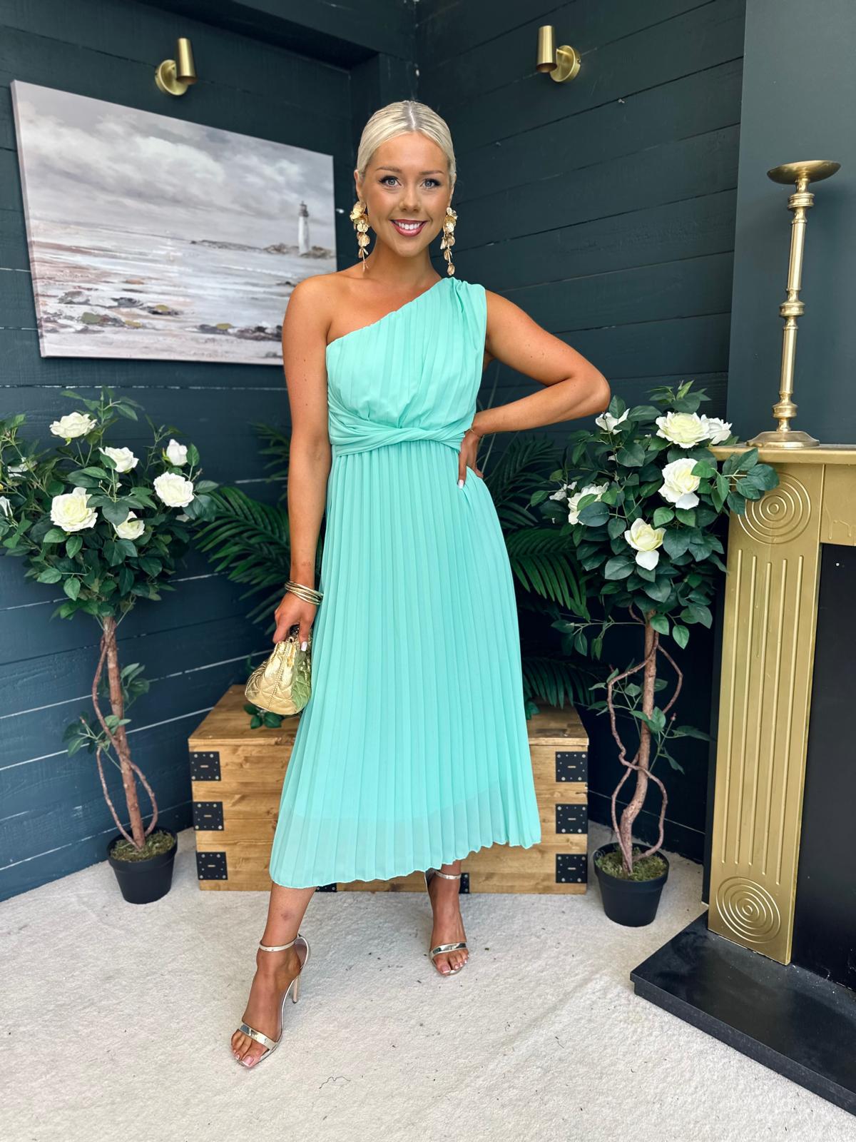 Robyn One Shoulder Midi Dress Pastel