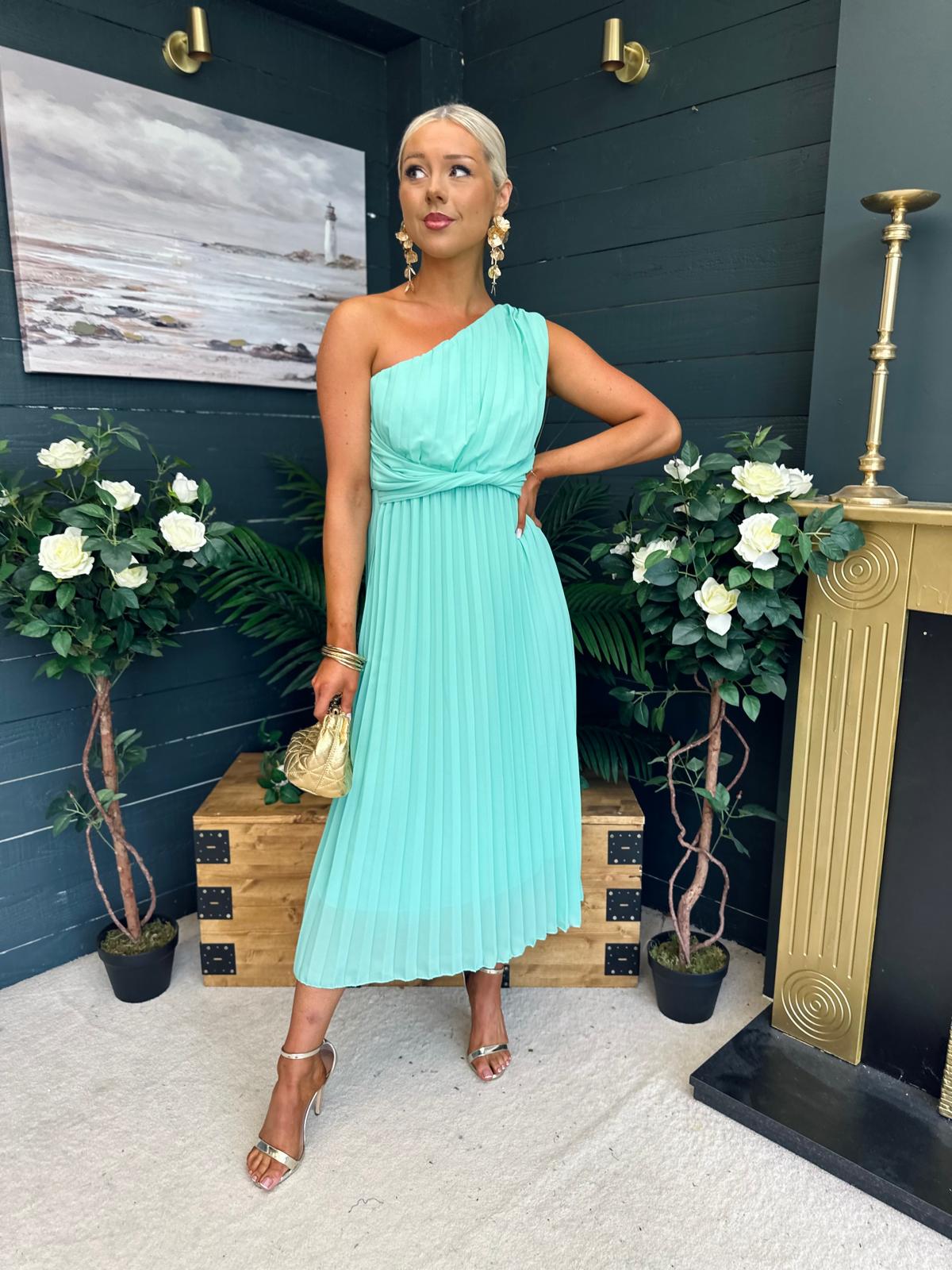 Robyn One Shoulder Midi Dress Pastel