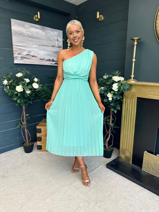 Robyn One Shoulder Midi Dress Pastel