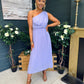 Robyn One Shoulder Midi Dress Lilac