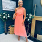 Robyn One Shoulder Midi Dress Peach