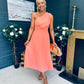 Robyn One Shoulder Midi Dress Peach