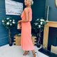 Robyn One Shoulder Midi Dress Peach