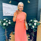 Robyn One Shoulder Midi Dress Peach