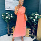 Robyn One Shoulder Midi Dress Peach