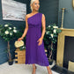 Robyn One Shoulder Midi Dress Violet