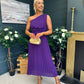 Robyn One Shoulder Midi Dress Violet