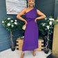Robyn One Shoulder Midi Dress Violet
