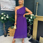 Robyn One Shoulder Midi Dress Violet